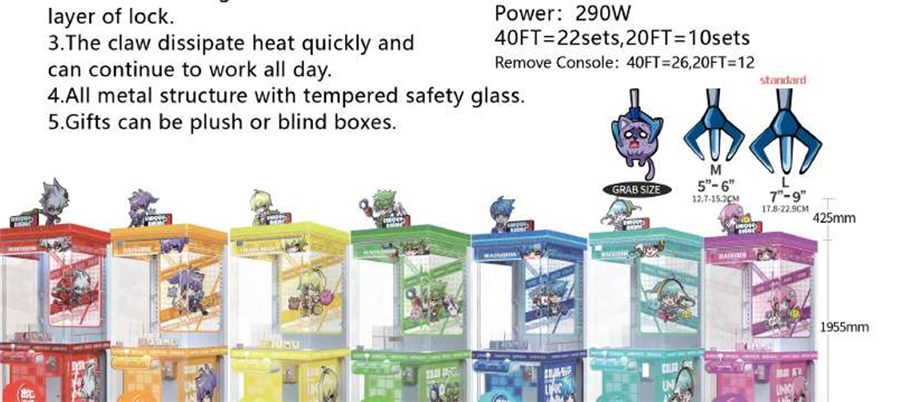 Rainbow Sugar claw machine